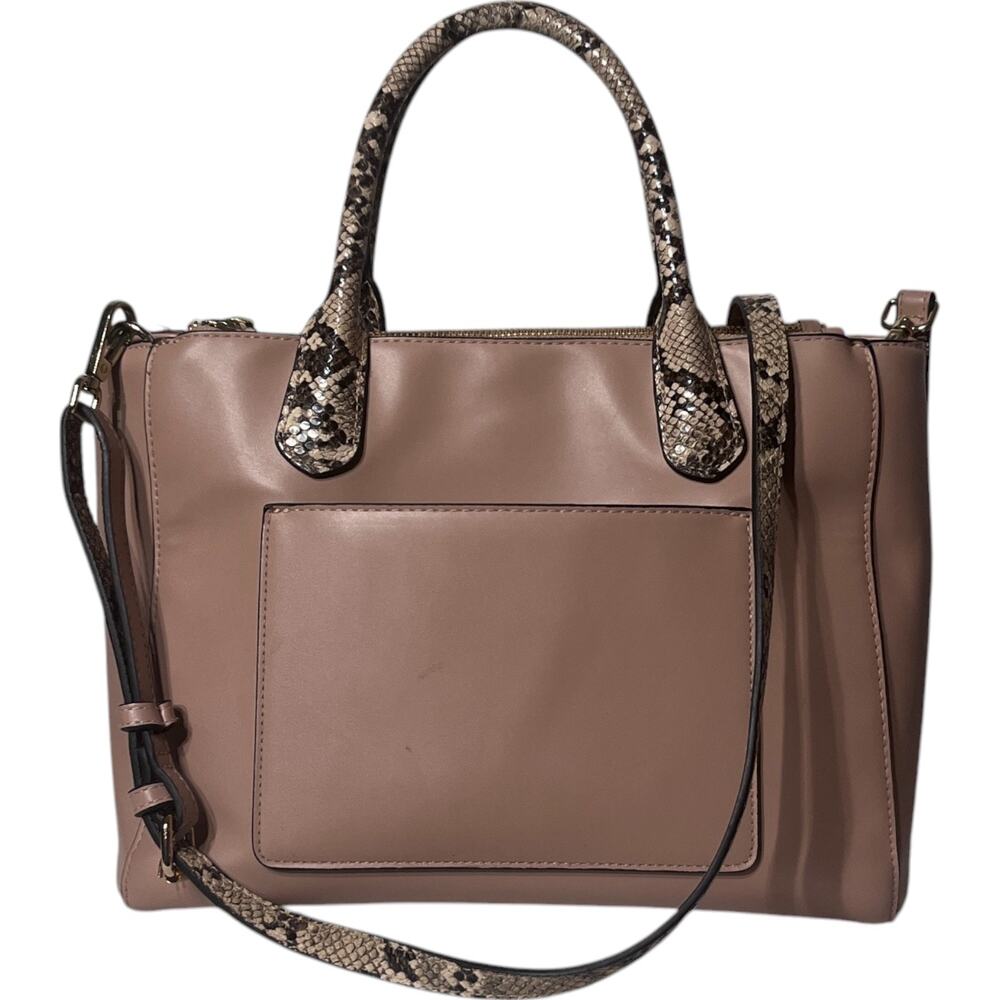 A New Day Women's Mauve/Tan Snakeskin Print Satchel Crossbody Bag